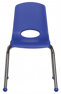 16" Stack Chair With Ball Glides, Blue